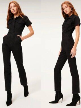 Good American Black Fit for Success Bootcut Jumpsuit Medium NWT $199 MSRP